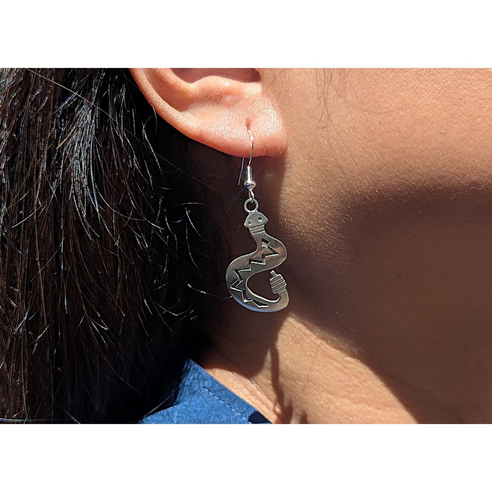 Navajo Jewelry Silver Rattlesnake Earrings‎ Native American for Women **